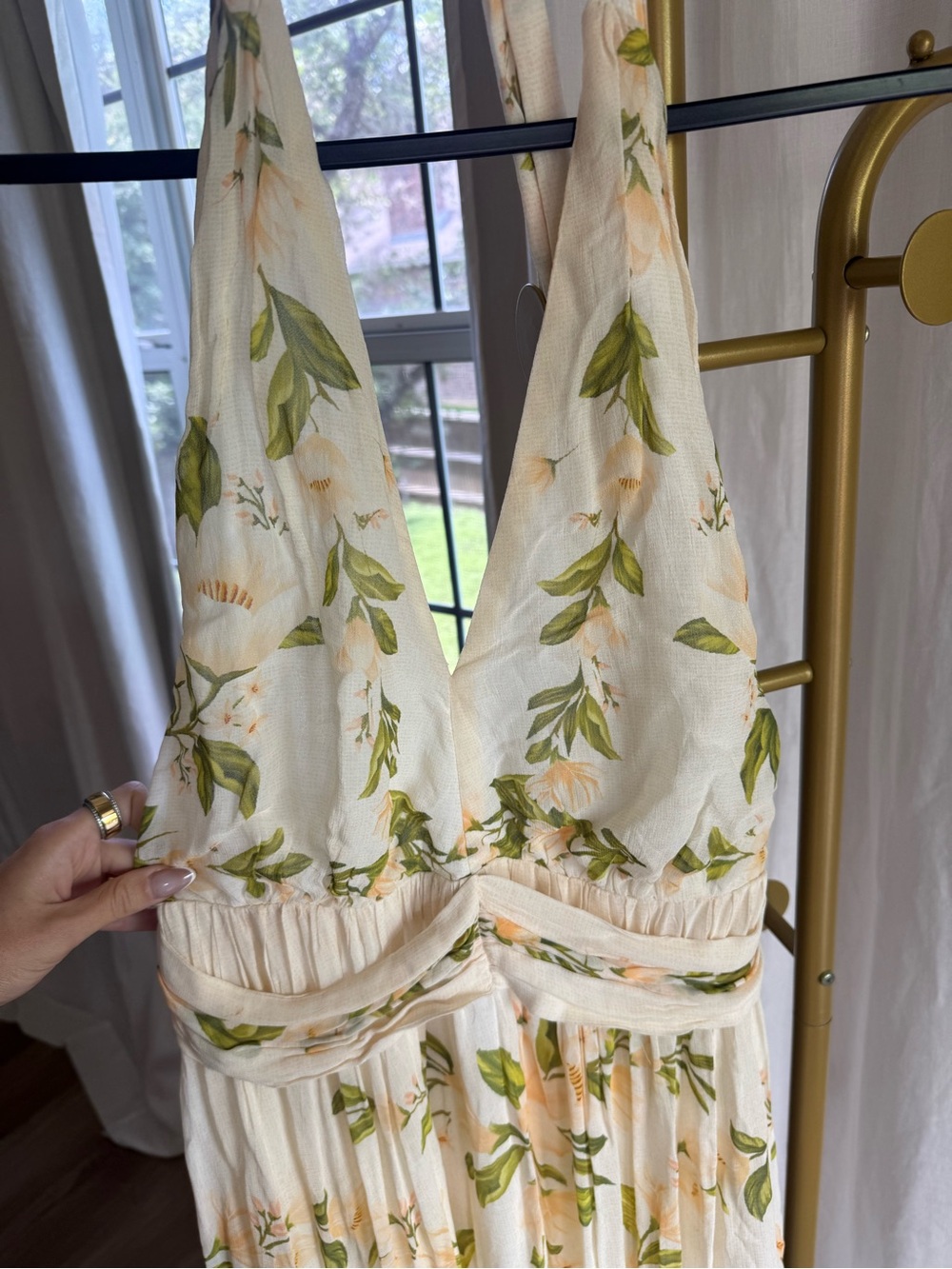 FARM Rio for Anthropologie Floral Halter Maxi Dress Size Small
